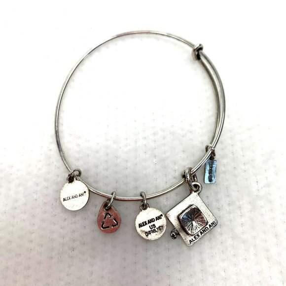 Alex and Ani 2017 Graduation Charm Bracelet - Silver, Expands 2"- 3.5" - Picture 2 of 2